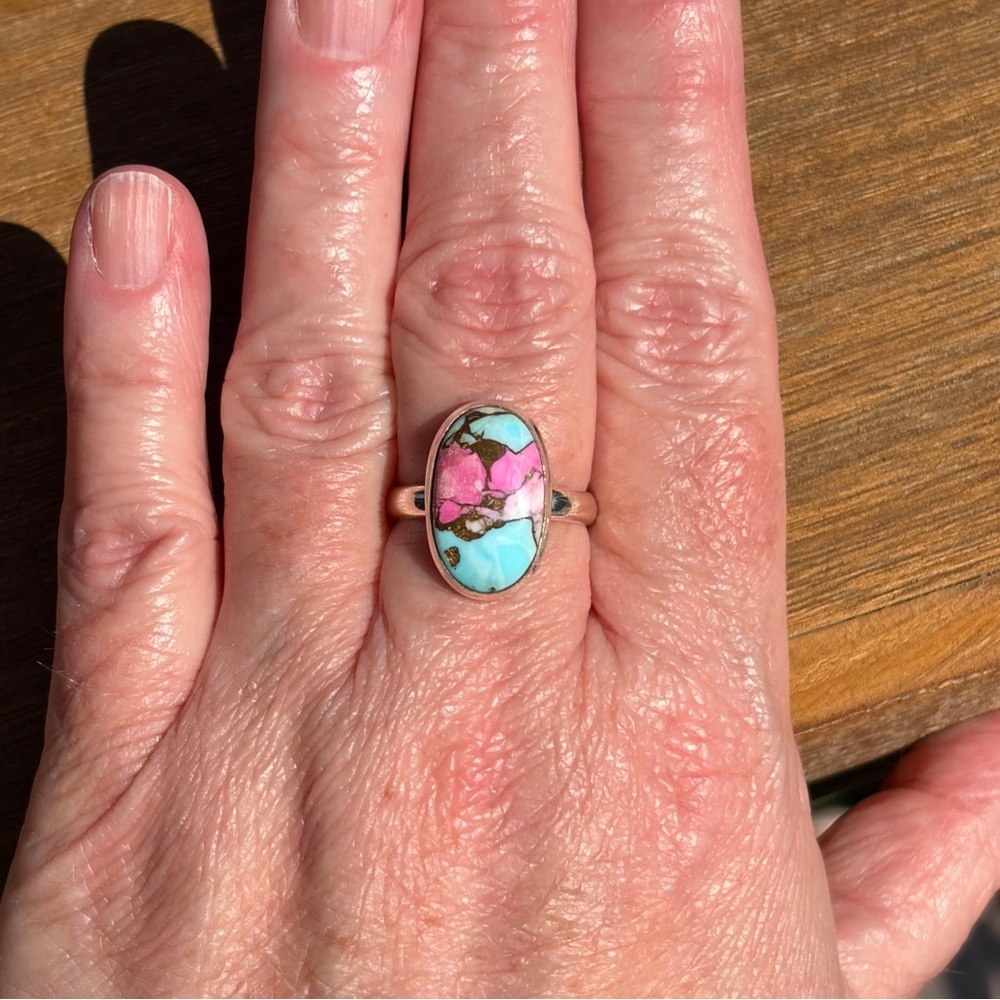 925 Cotton Candy Sterling Silver Oval Ring